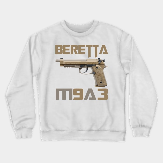 Handgun Beretta M9A3 Crewneck Sweatshirt by Aim For The Face